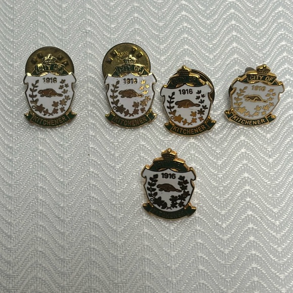 Enamel lapel pins from the city of Kitchener Ontario. Five in one bundle - Picture 1 of 3